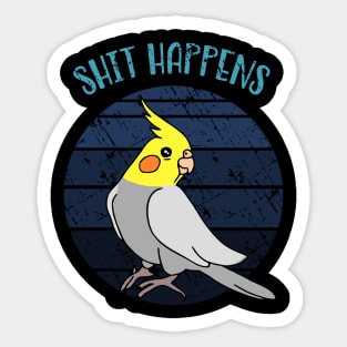 shit happens - aesthetic cockatiel doodle Sticker